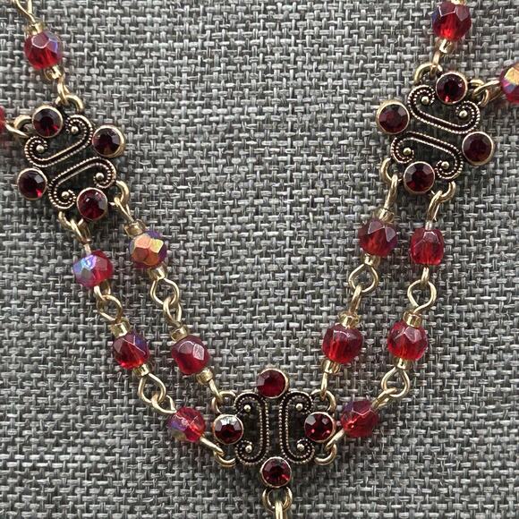 Nina Ricci Avon Double Strand Interspersed Beading Metal Elements Ornate Floral - Picture 3 of 12